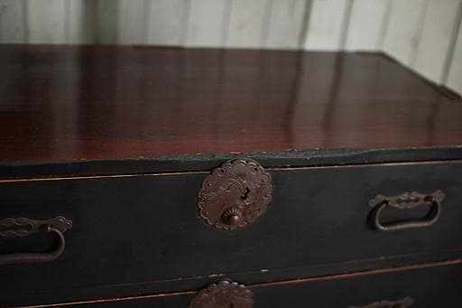 丸金具庄内箪笥　3段　タンス　収納　古家具　古民家　時代家具