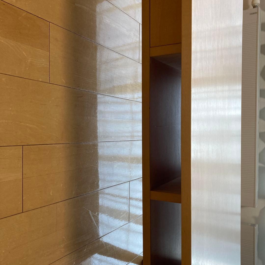 ナチュラルウッド 引き出し付きローテーブル【引き取り可能】