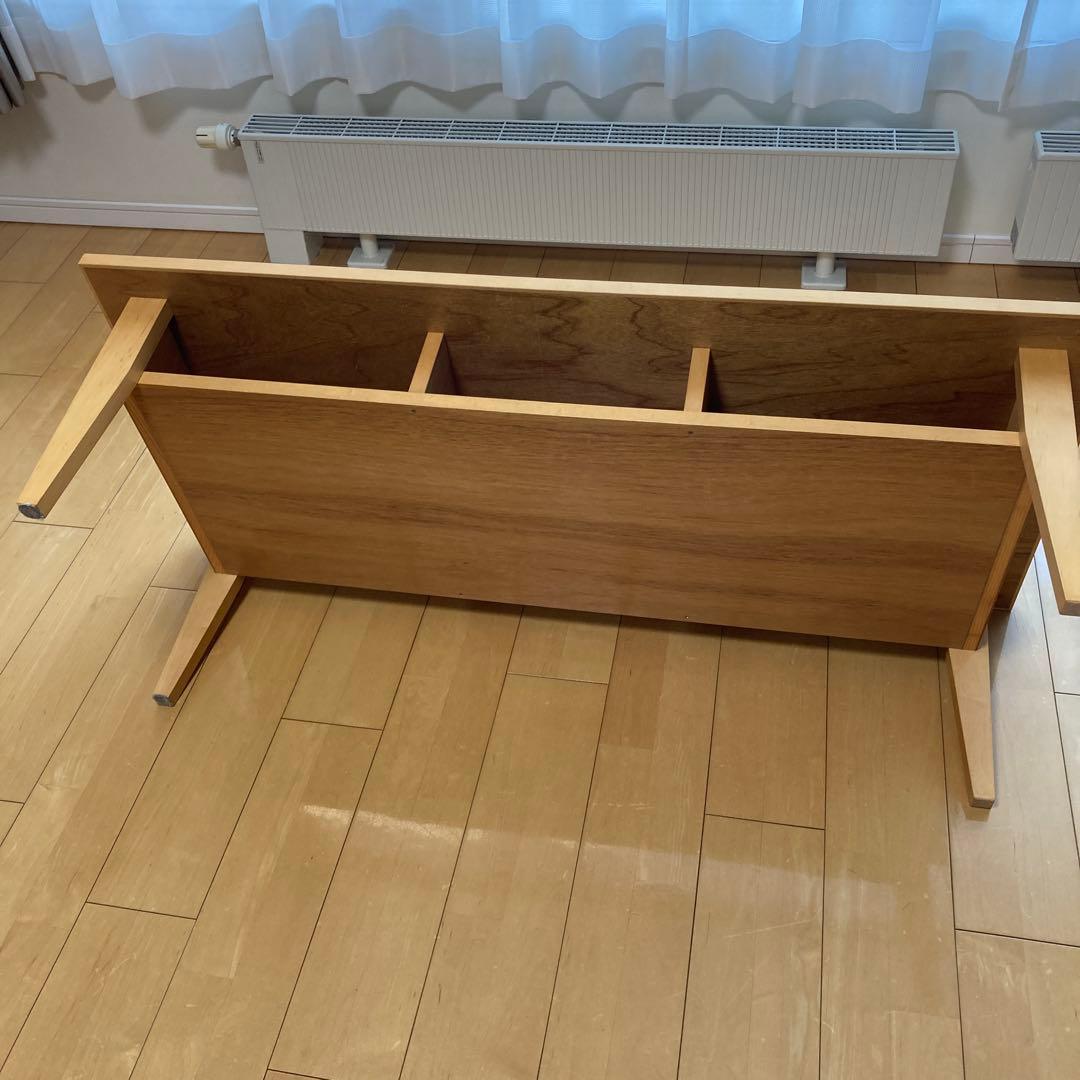 ナチュラルウッド 引き出し付きローテーブル【引き取り可能】