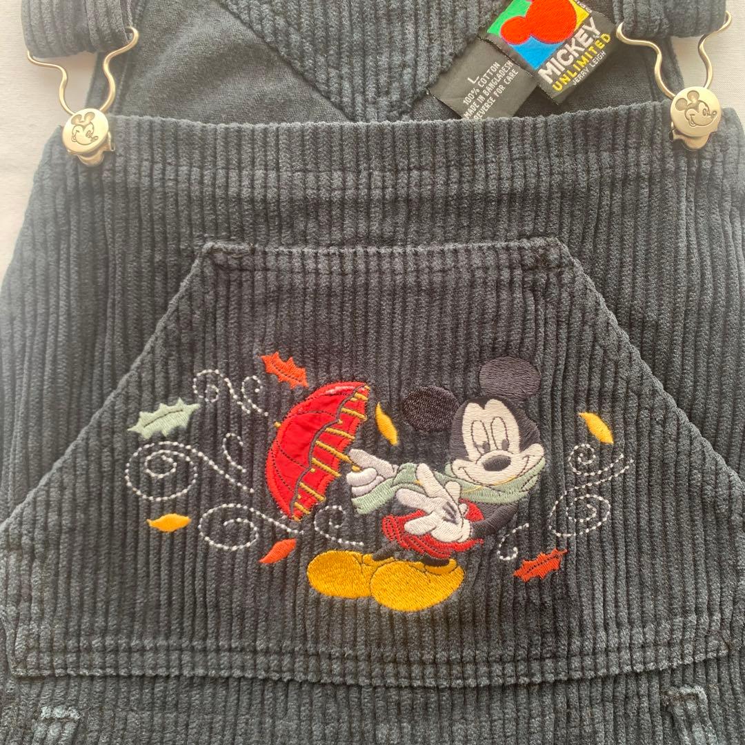 ヴィンテージ　ディズニー　ミッキー　コーデュロイ オーバーオール L 男女兼用