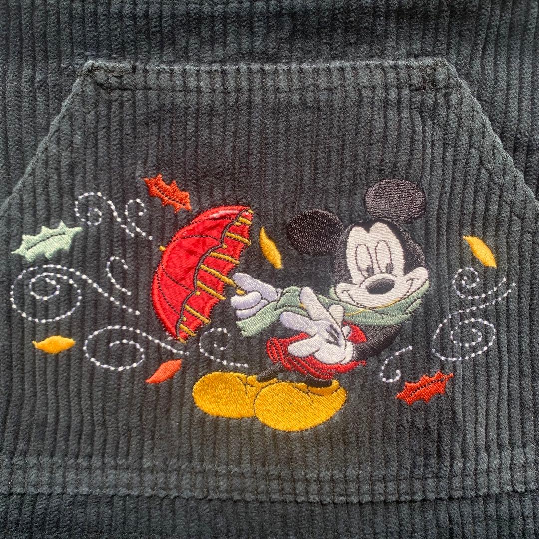 ヴィンテージ　ディズニー　ミッキー　コーデュロイ オーバーオール L 男女兼用