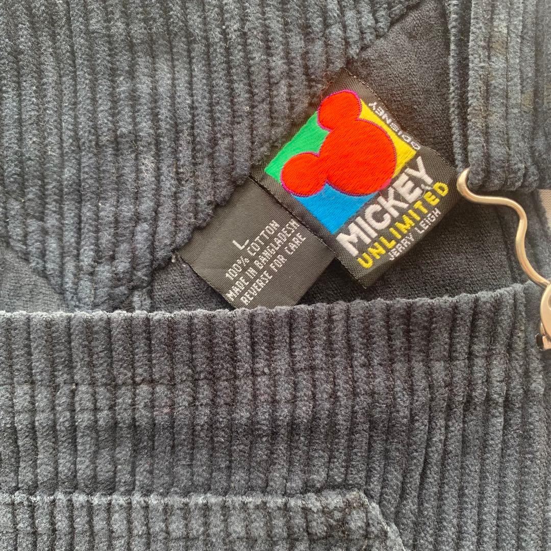 ヴィンテージ　ディズニー　ミッキー　コーデュロイ オーバーオール L 男女兼用