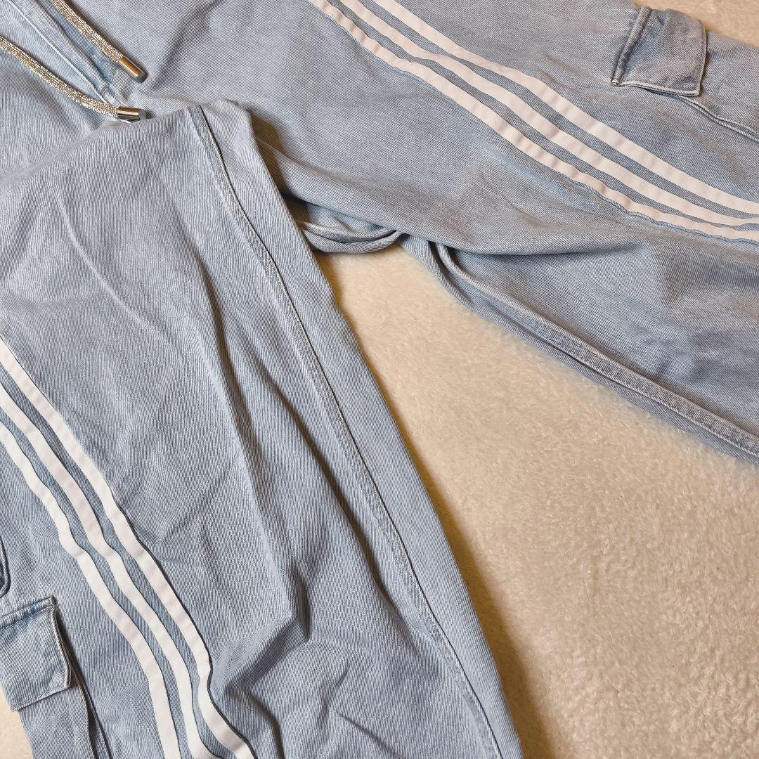 レディース Adilenium デニムカーゴパンツ　クリアブルー 26インチ