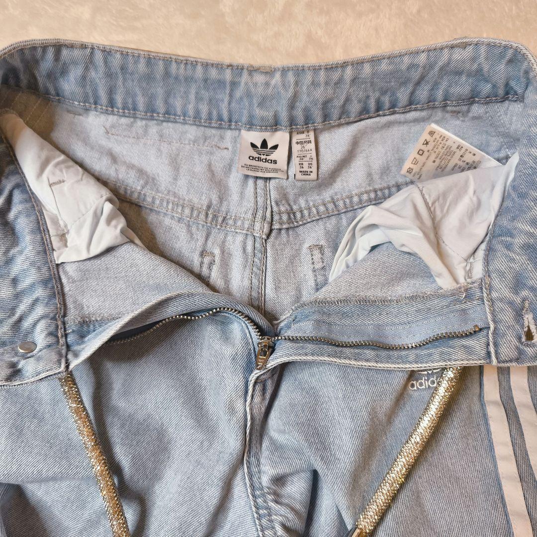 レディース Adilenium デニムカーゴパンツ　クリアブルー 26インチ