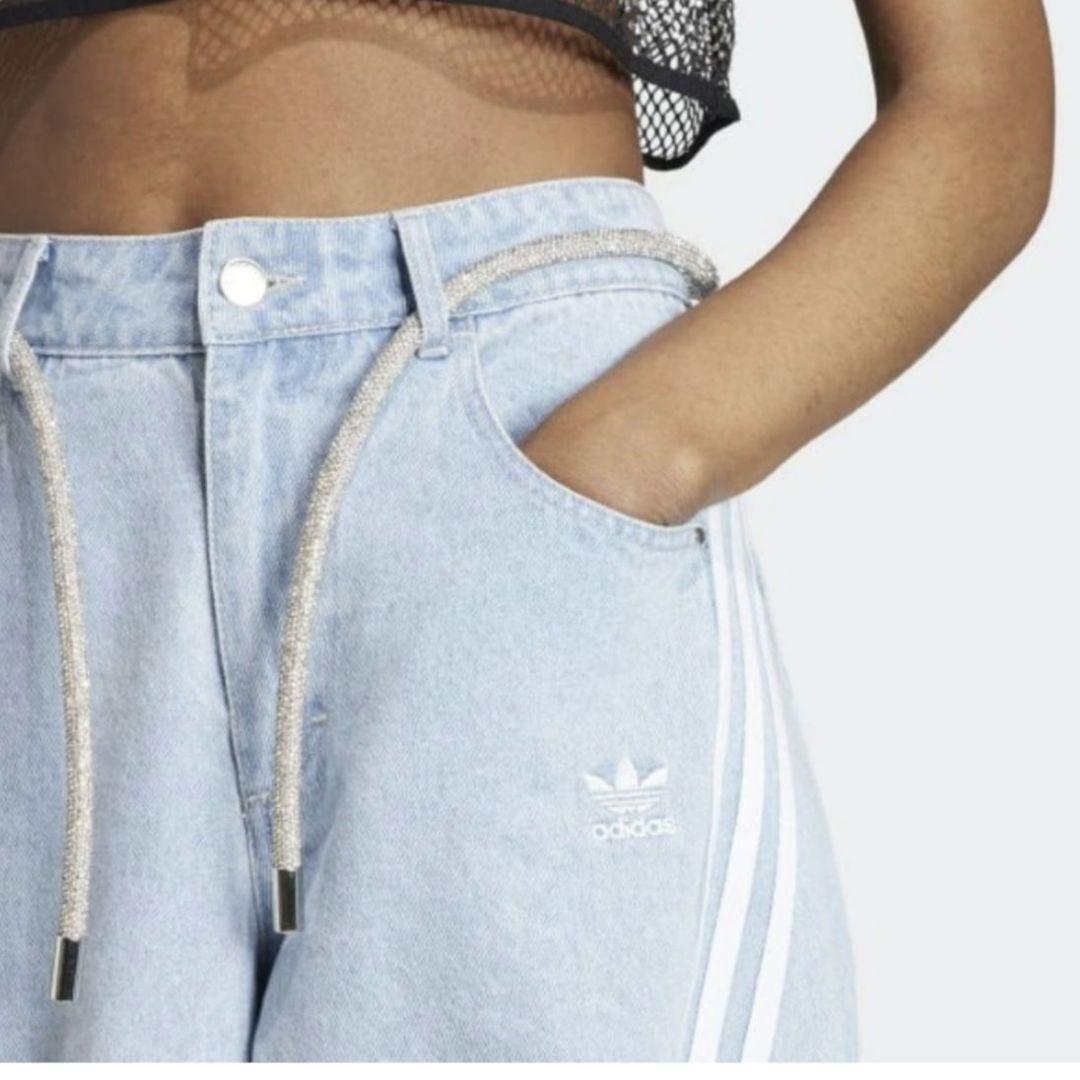 レディース Adilenium デニムカーゴパンツ　クリアブルー 26インチ