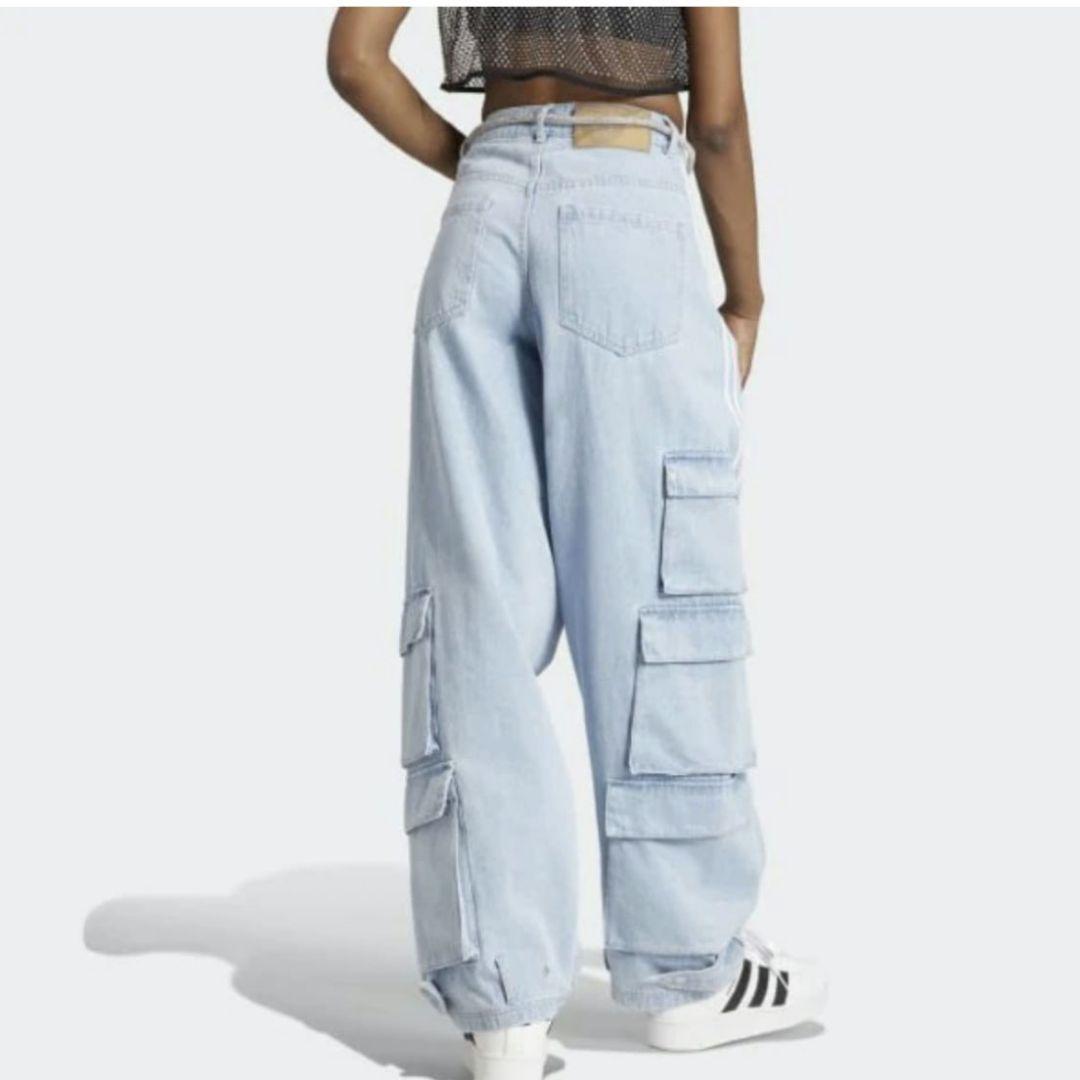 レディース Adilenium デニムカーゴパンツ　クリアブルー 26インチ
