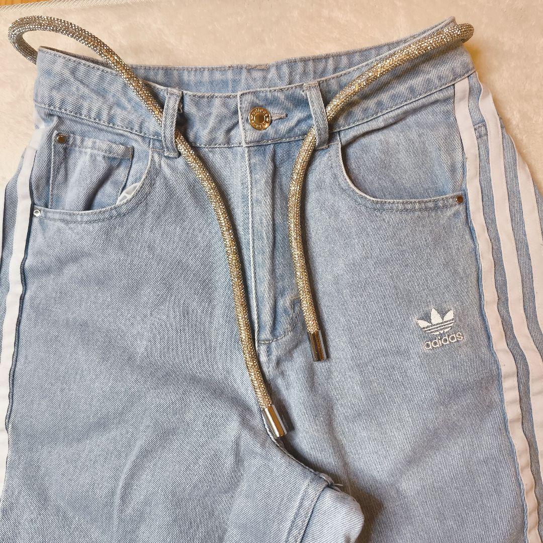 レディース Adilenium デニムカーゴパンツ　クリアブルー 26インチ