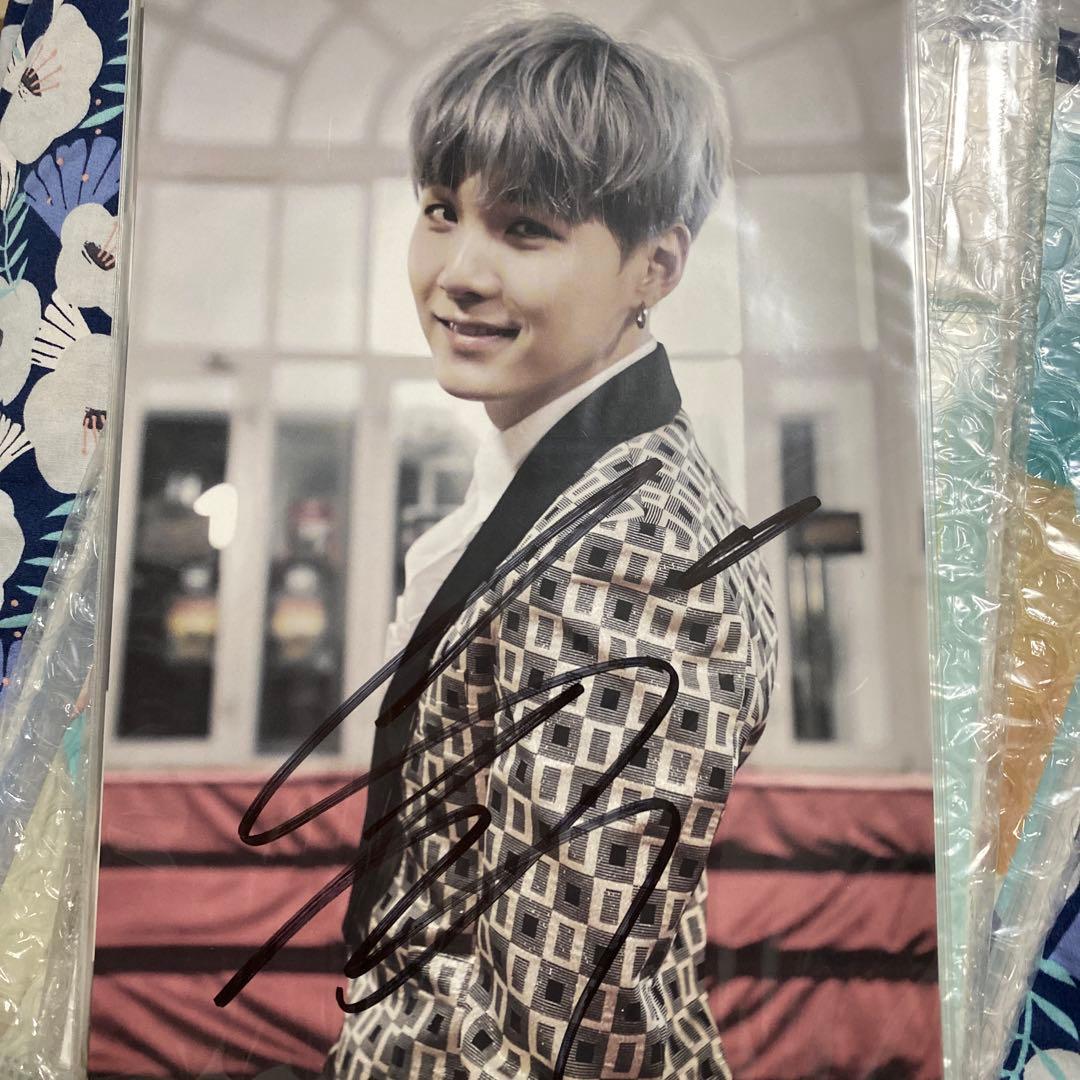 防弾少年団　サイン　直筆　ポストカード　ユンギ