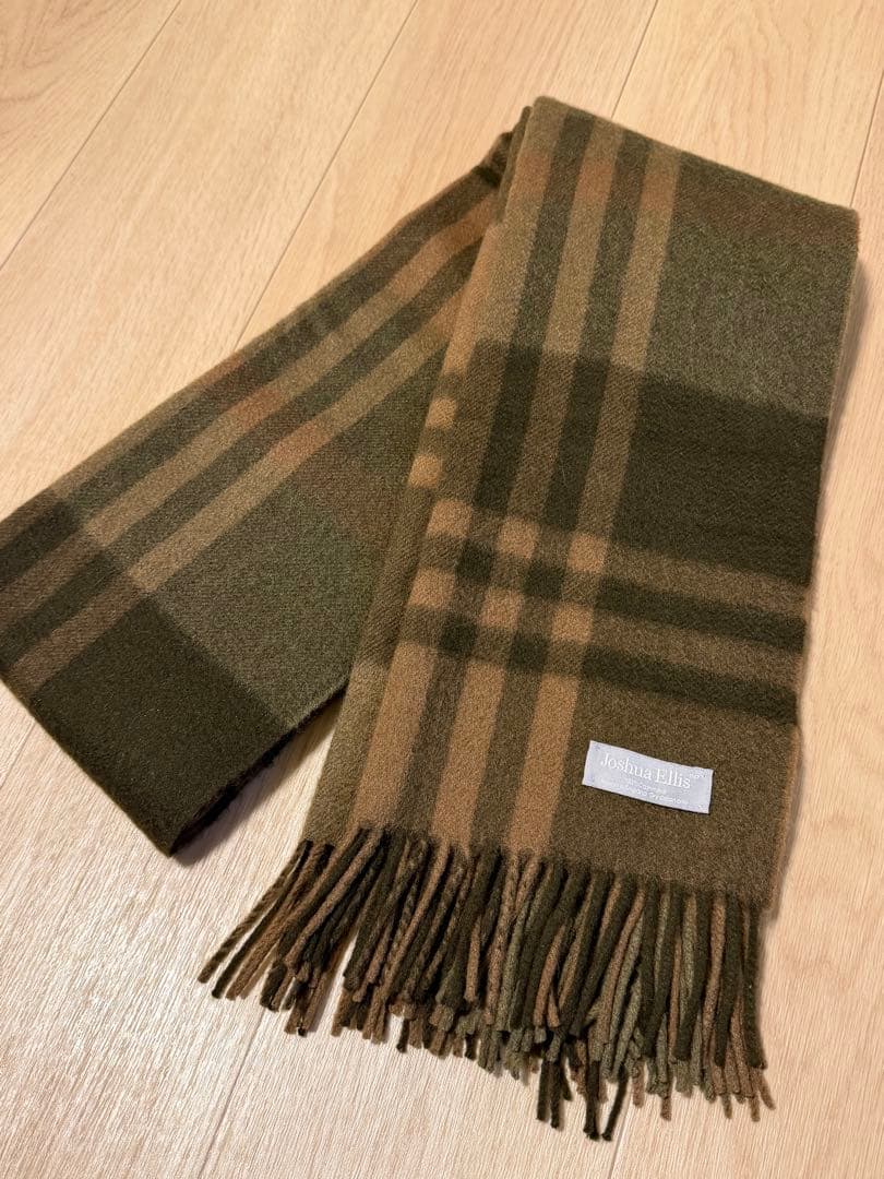 【Joshua Ellis】カシミヤ100% 大判ストール ブラウン