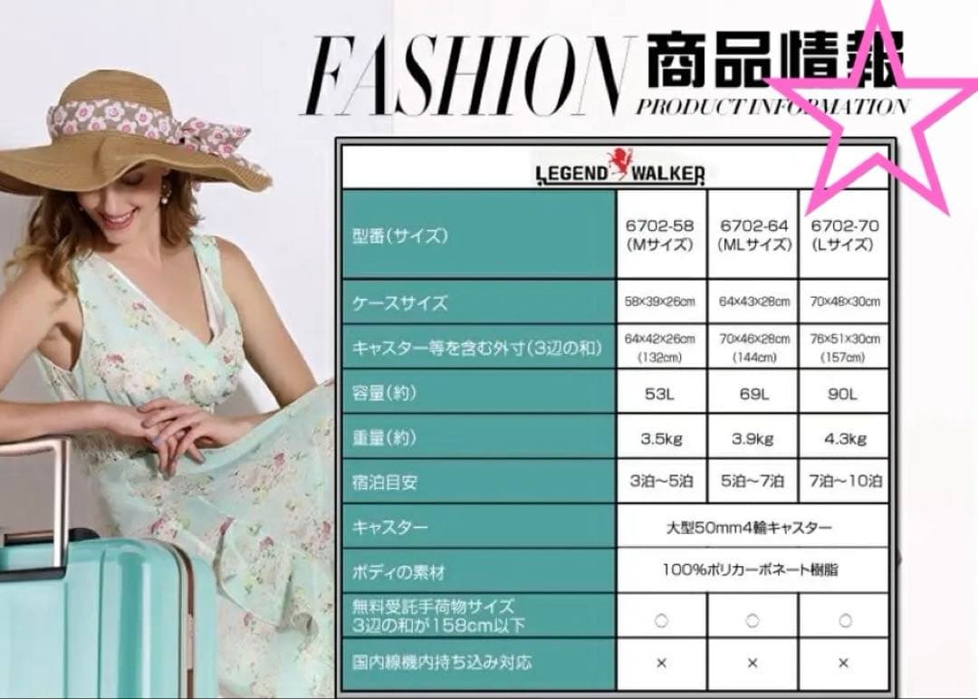 レジェンドウォーカー　ラフカーボンホワイトゴールド キャリーケース90ℓ