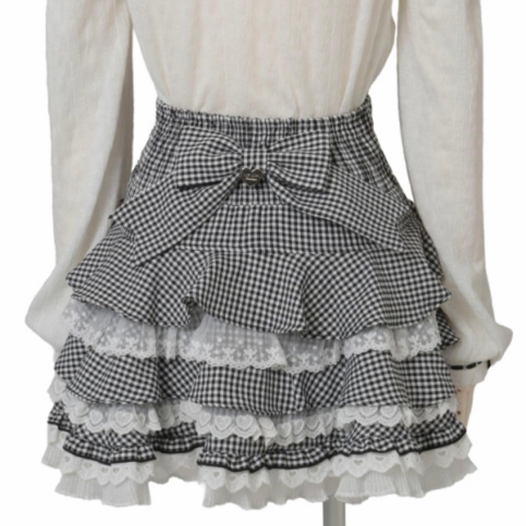 LIZLISA リズリサ レースアップティアードスカパン グレー