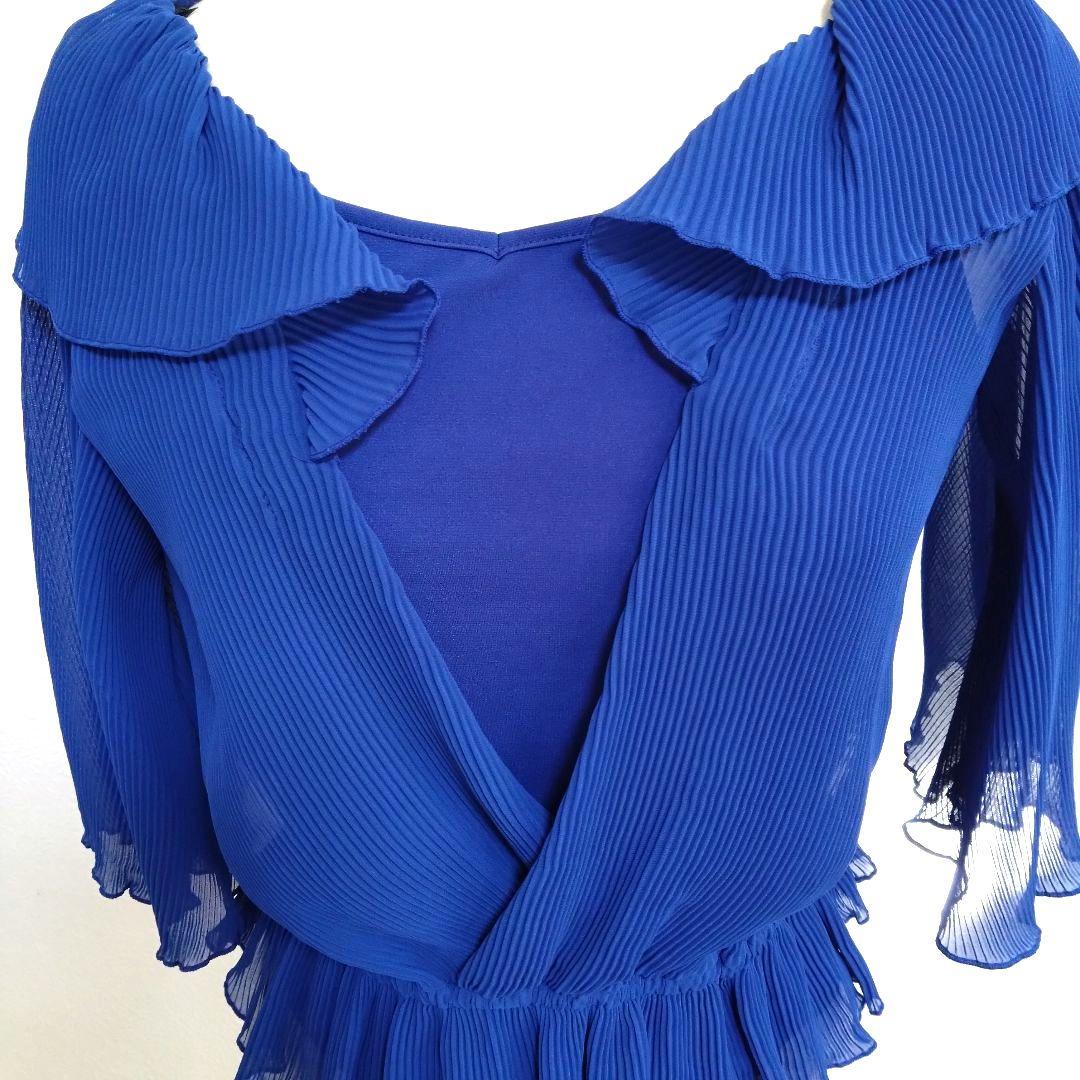 SALE☆チャコット　青　M ラップスタイル トップス　社交ダンス