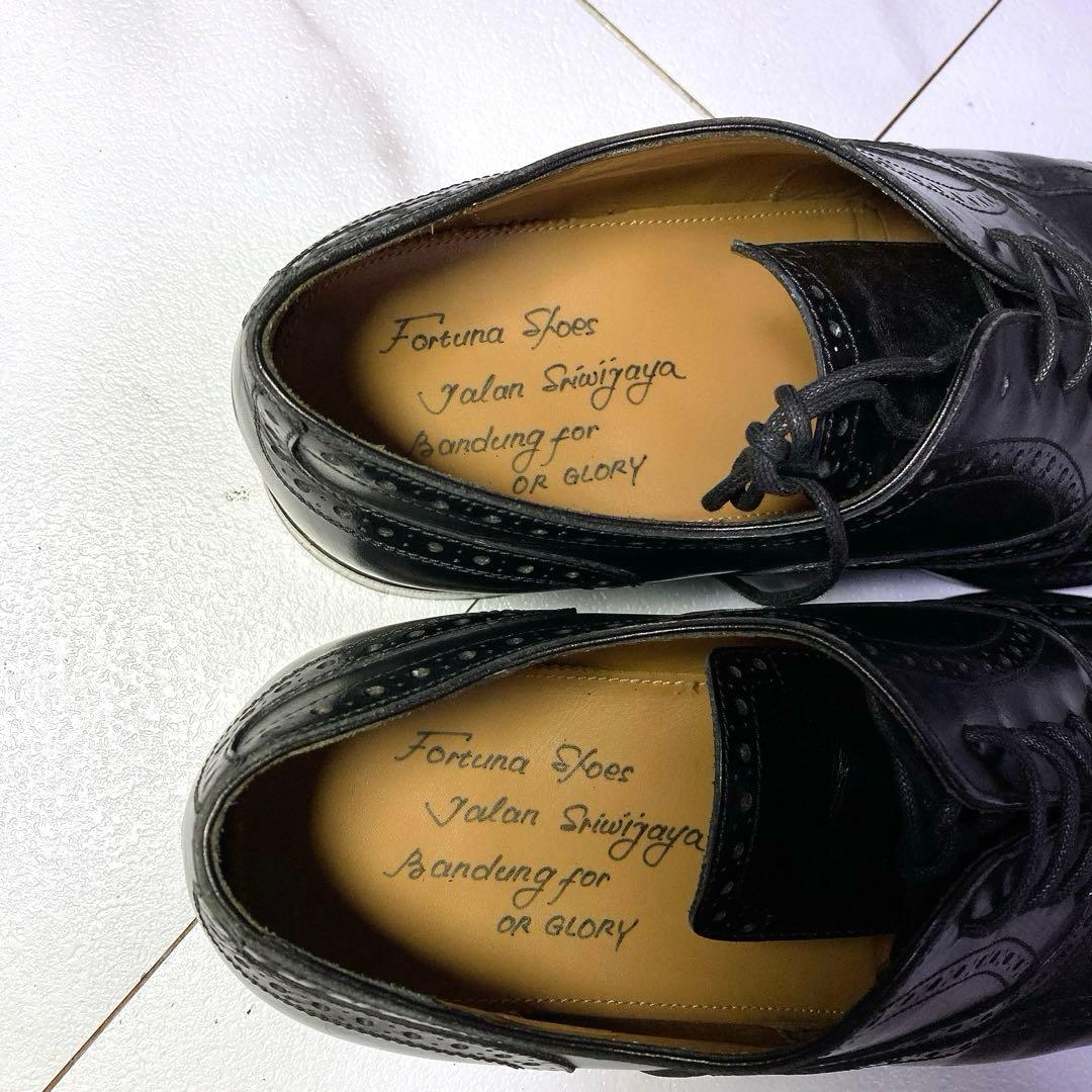 名作 ジャランスリワヤ ビジネスシューズ 本革 ウィングチップ 黒 9 27.5