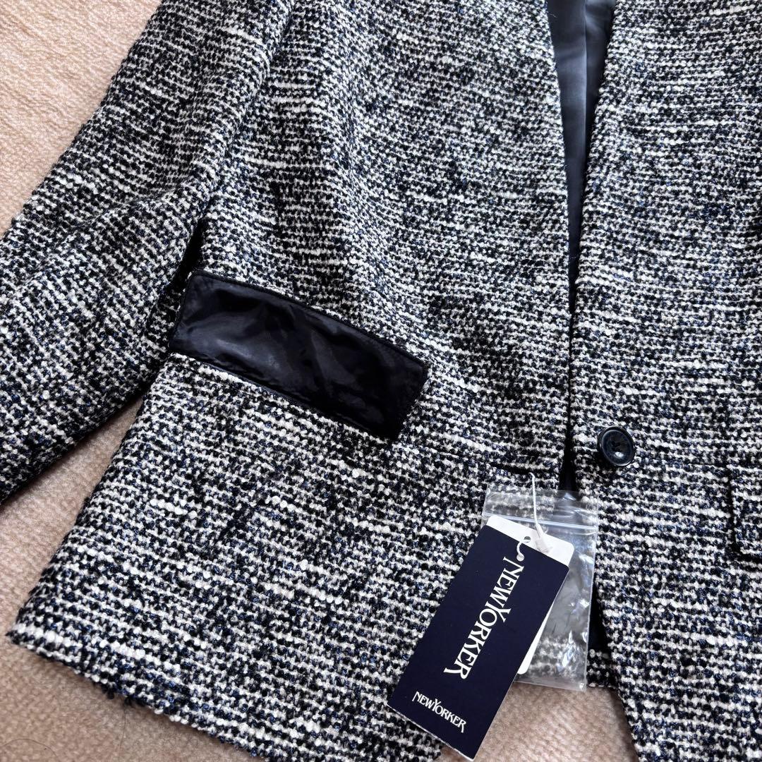 新品未使用❗️NEWYORKER ニューヨーカー　ツイード　ノーカラージャケット
