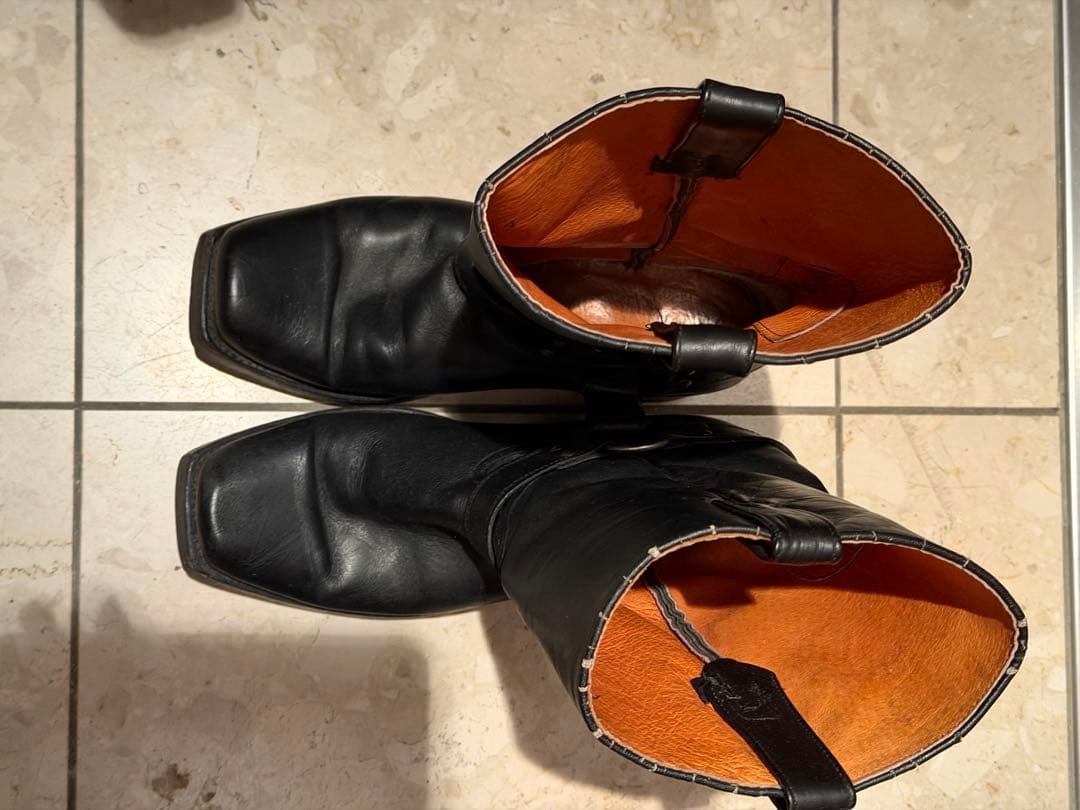 buffalo London バイカーブーツ 黒　エンジニアブーツ 牛革