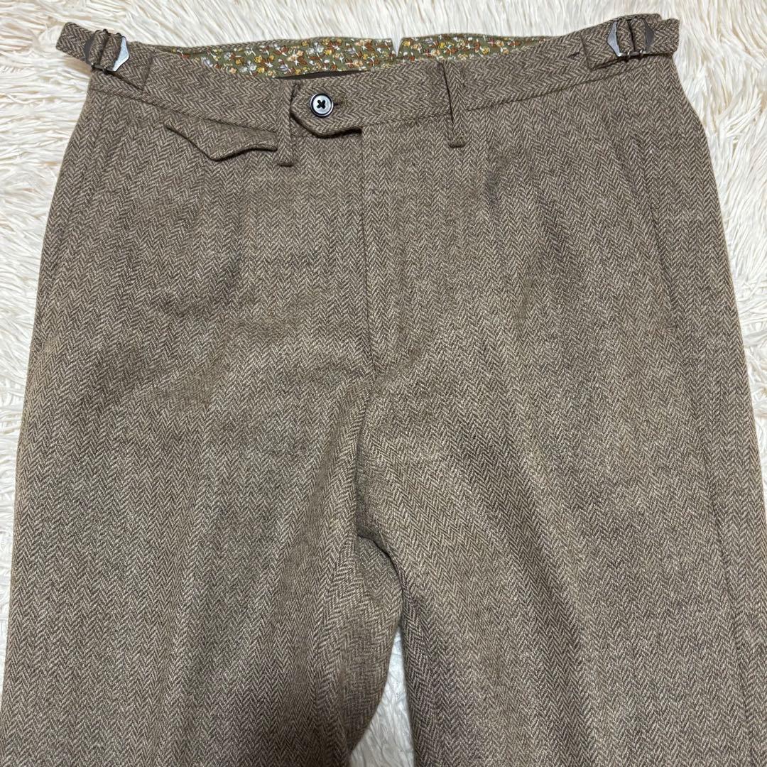 美品 エトネ セットアップスーツ MOON ツイード ヘリンボーン 2B 本切羽