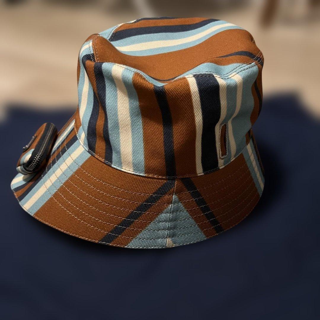 PRADA バケットハット ストライプ