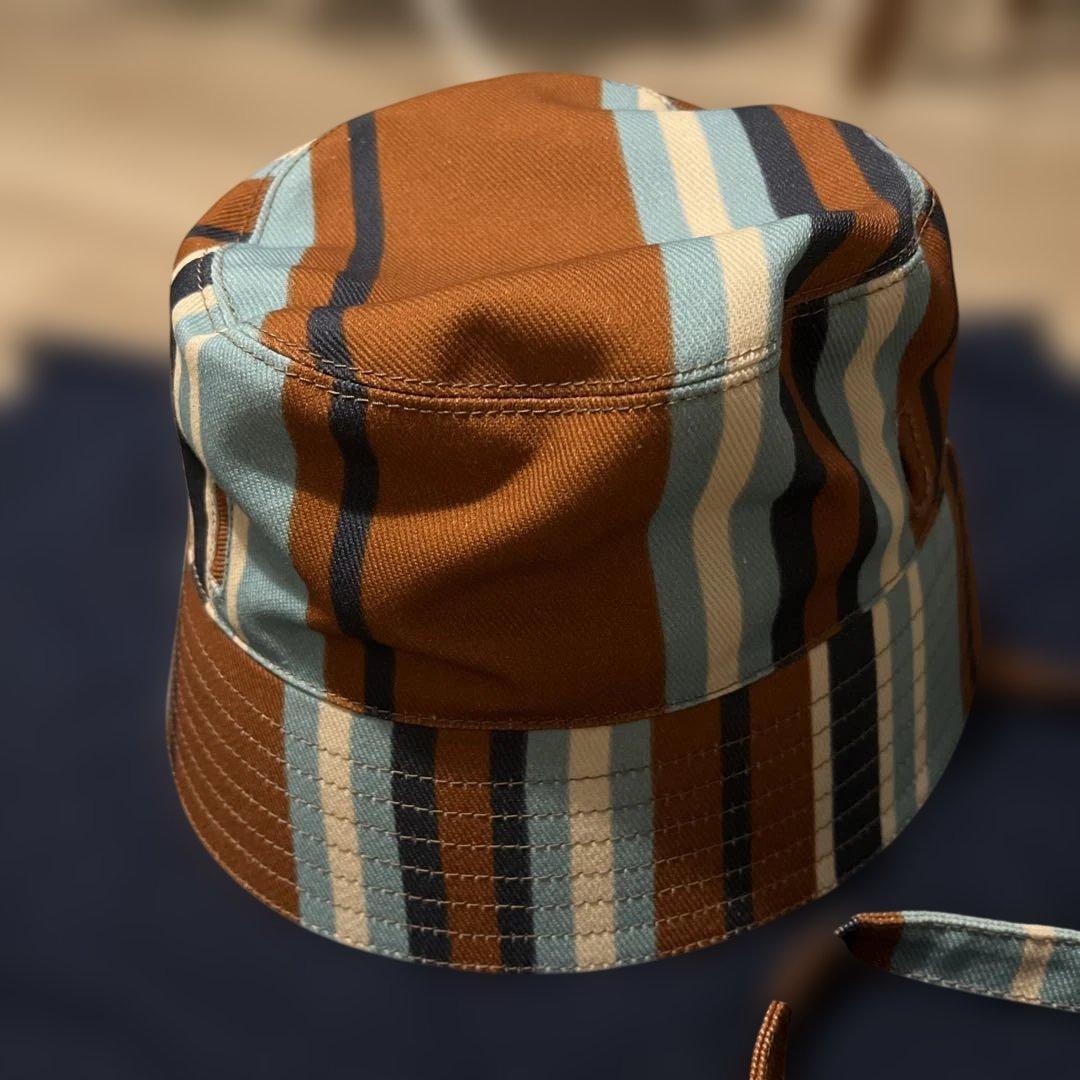 PRADA バケットハット ストライプ