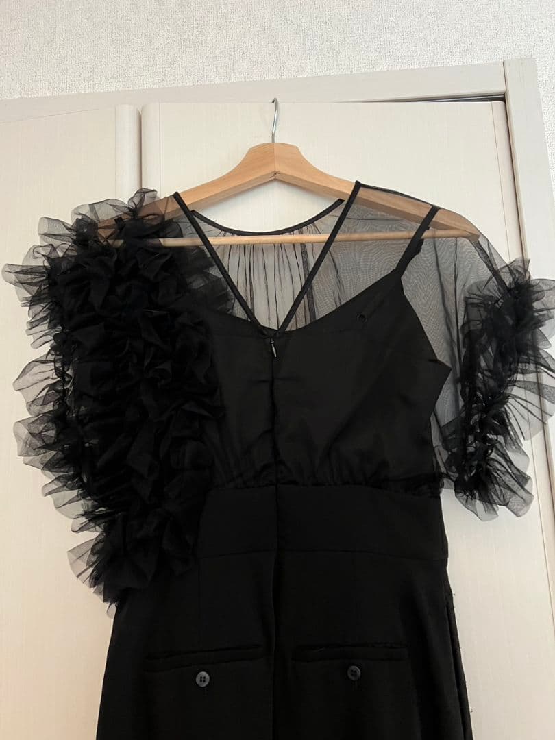 【美品】LAGUNAMOON フリル付き黒ロングパンツドレス