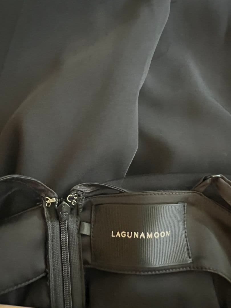 【美品】LAGUNAMOON フリル付き黒ロングパンツドレス