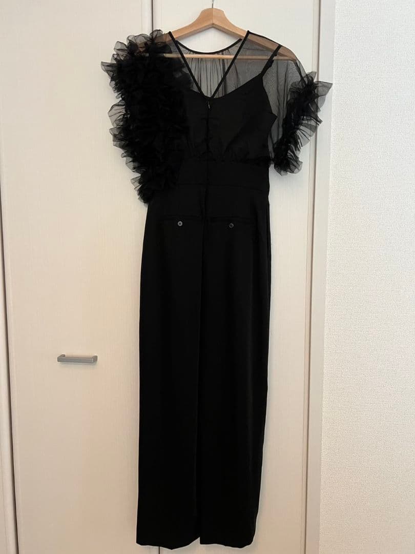 【美品】LAGUNAMOON フリル付き黒ロングパンツドレス