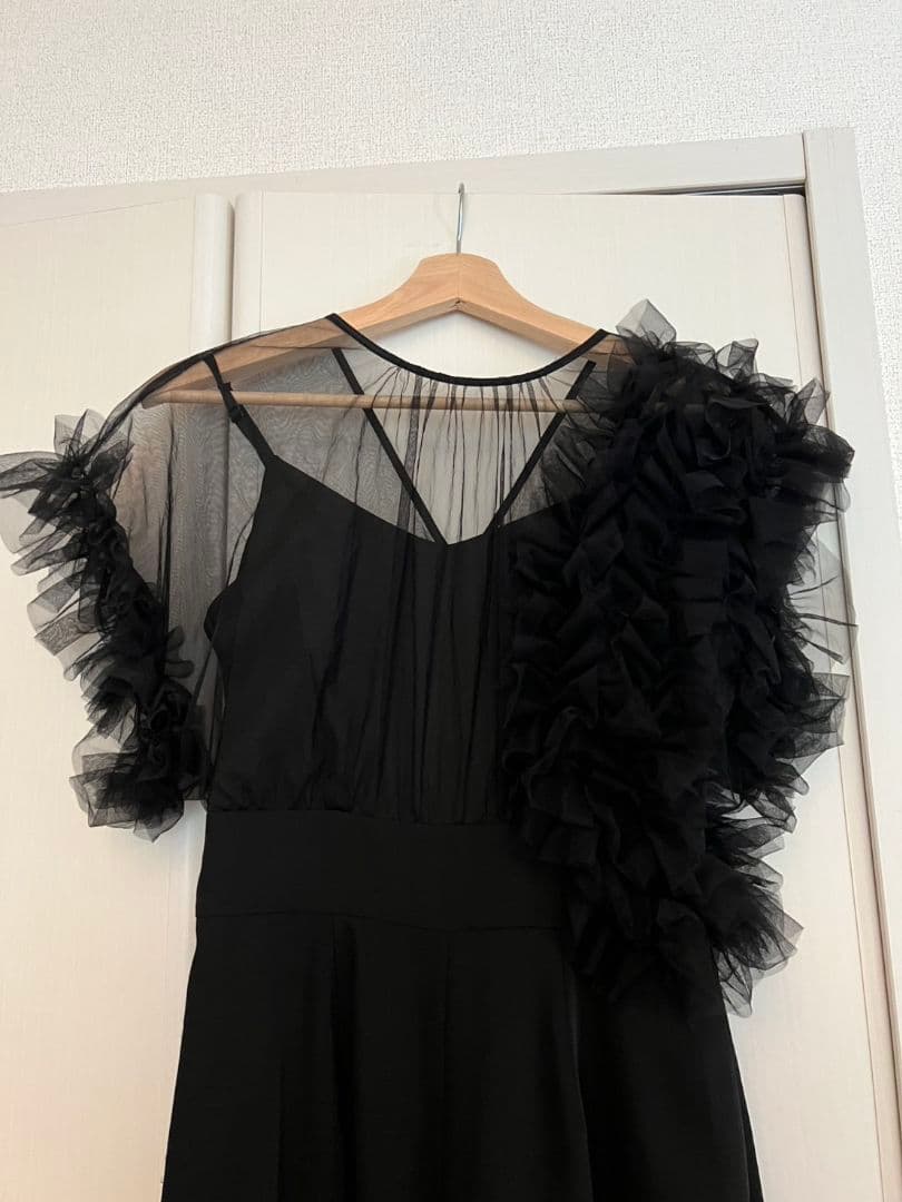 【美品】LAGUNAMOON フリル付き黒ロングパンツドレス