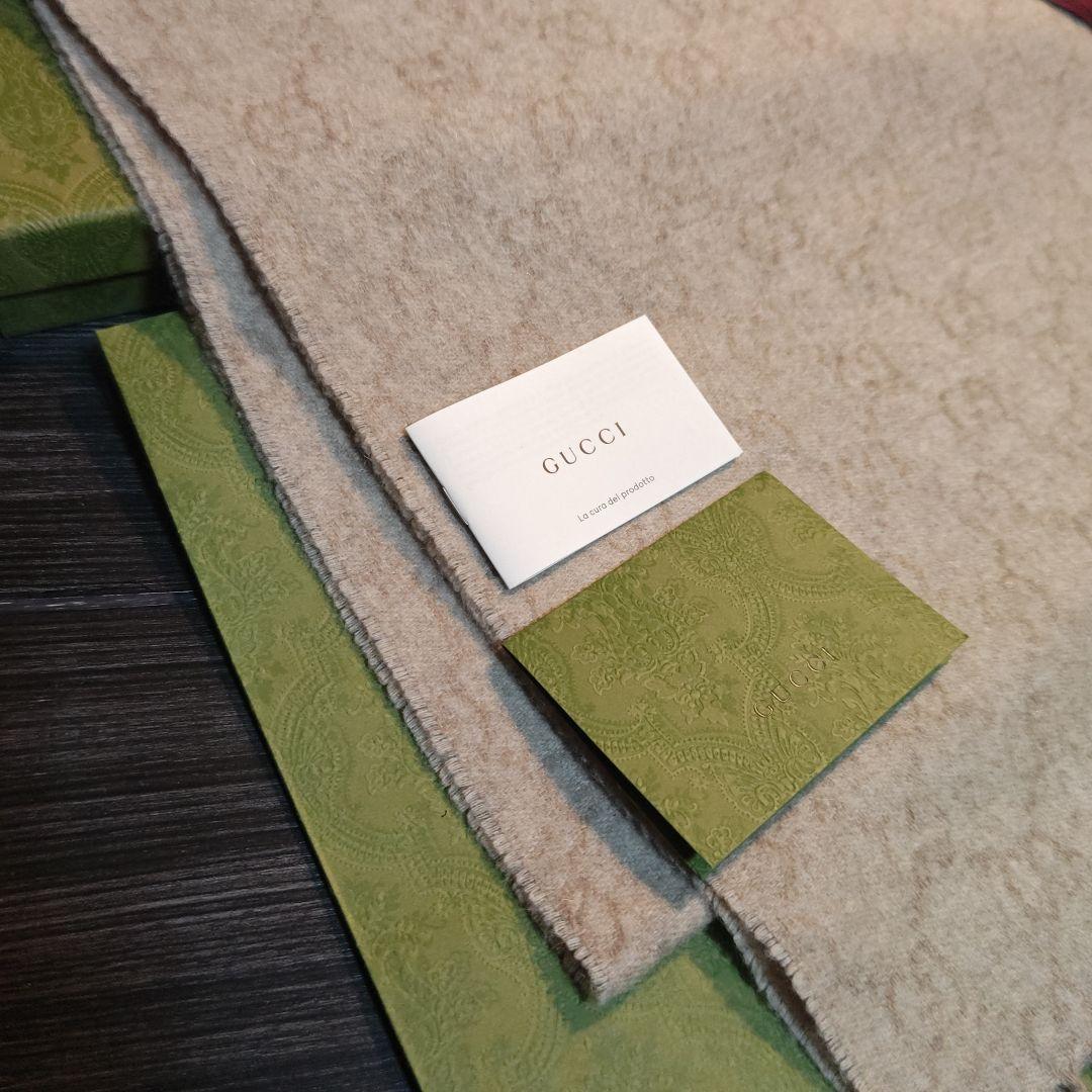 ❤新品箱袋付❤GUCCI マフラーショール ストール❤最高級カシミア　ベージュ❤