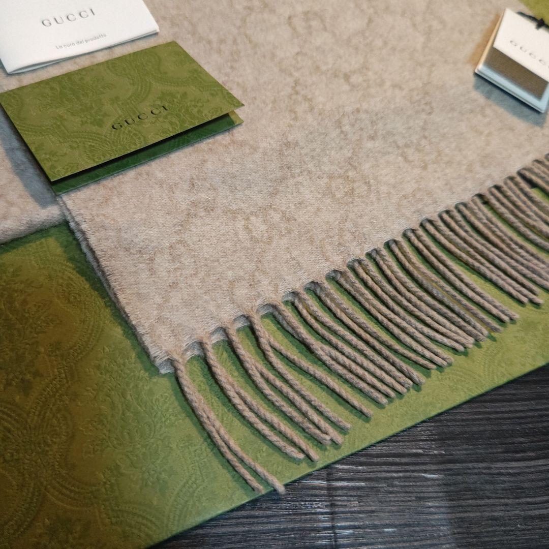 ❤新品箱袋付❤GUCCI マフラーショール ストール❤最高級カシミア　ベージュ❤