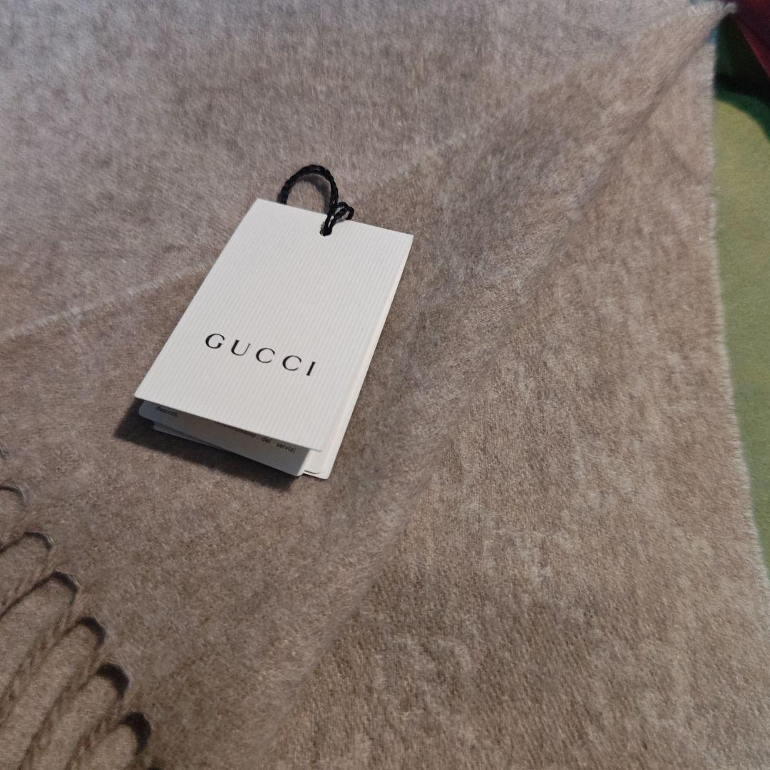 ❤新品箱袋付❤GUCCI マフラーショール ストール❤最高級カシミア　ベージュ❤