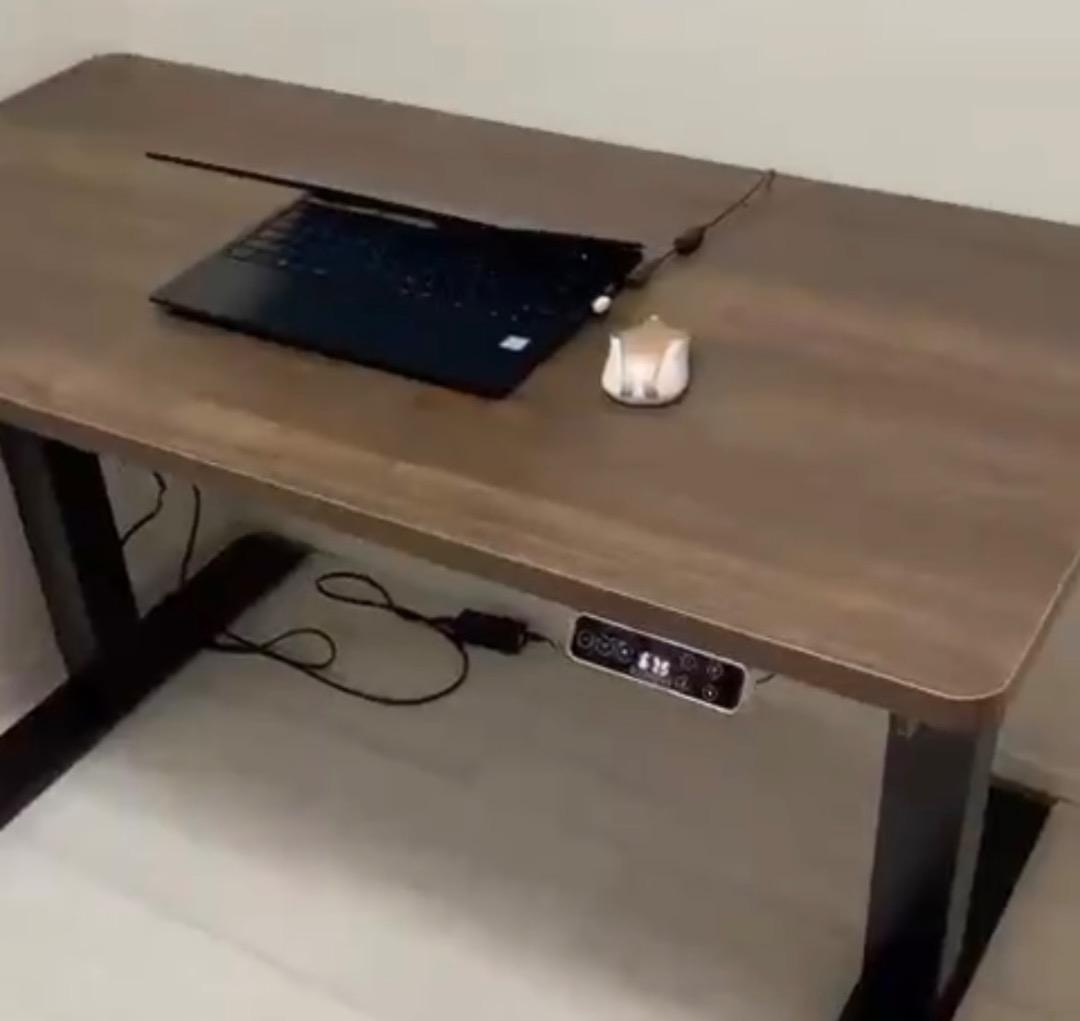 FLEXISPOT e7 電動昇降デスク 脚と天板　ブラック・グレイウッド