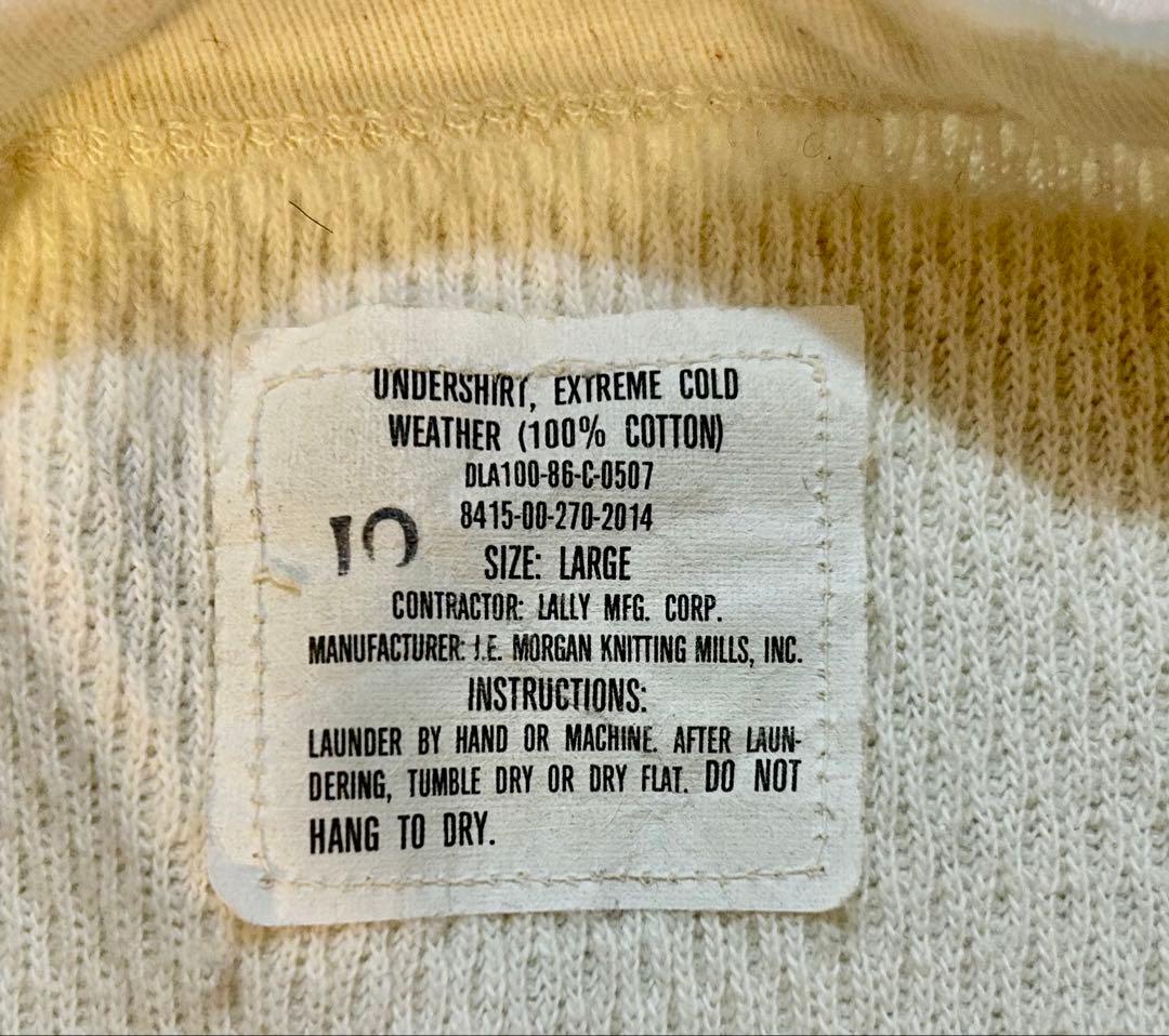U.S.ミリタリー　サーマルundershirt 86年USA製　LARGE