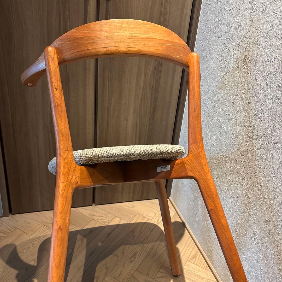 ゆうこ【美品】ナガノインテリア　ダイニングチェアブラックチェリー