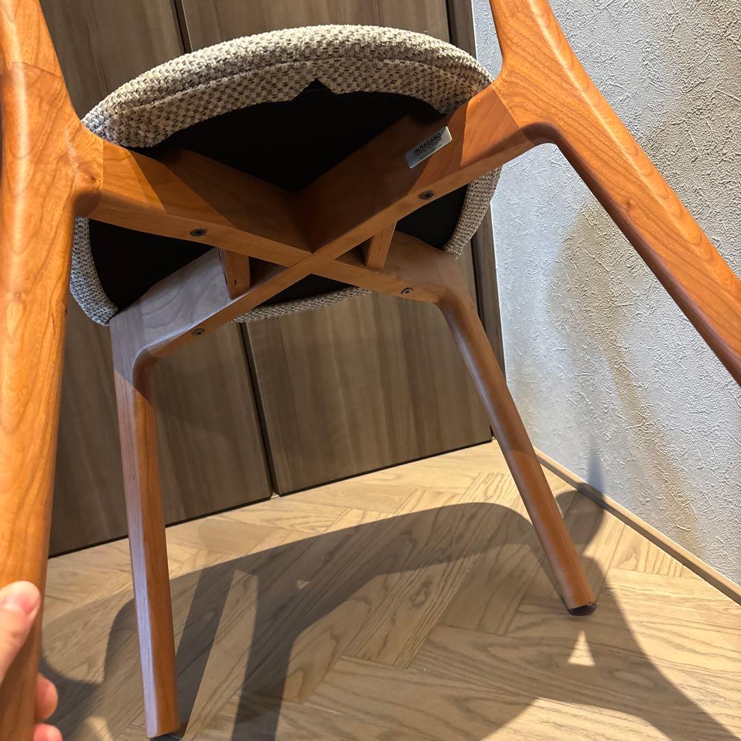 ゆうこ【美品】ナガノインテリア　ダイニングチェアブラックチェリー