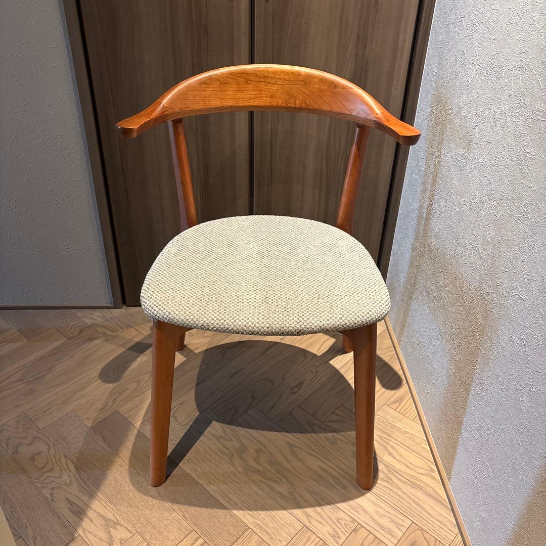 ゆうこ【美品】ナガノインテリア　ダイニングチェアブラックチェリー