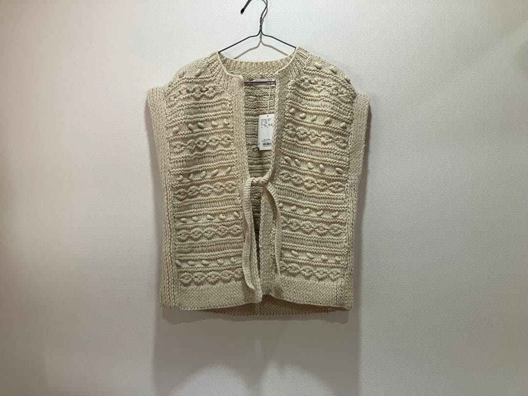 かぐれ　ネパールハンドニットベスト　アイボリー