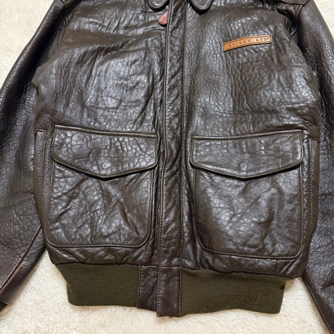 AVIREX A-2 フライトジャケット 本革 レザー Sサイズ ブラウン