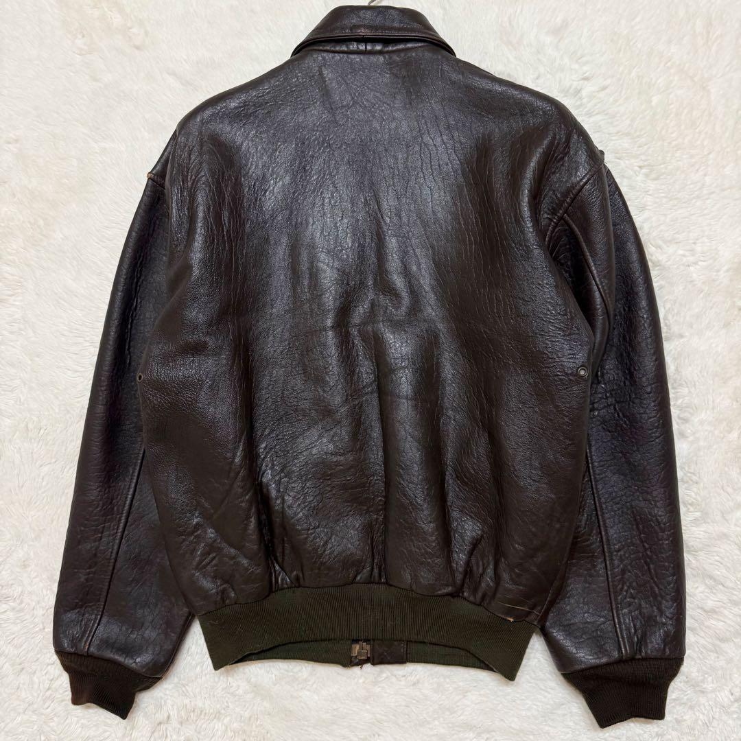 AVIREX A-2 フライトジャケット 本革 レザー Sサイズ ブラウン