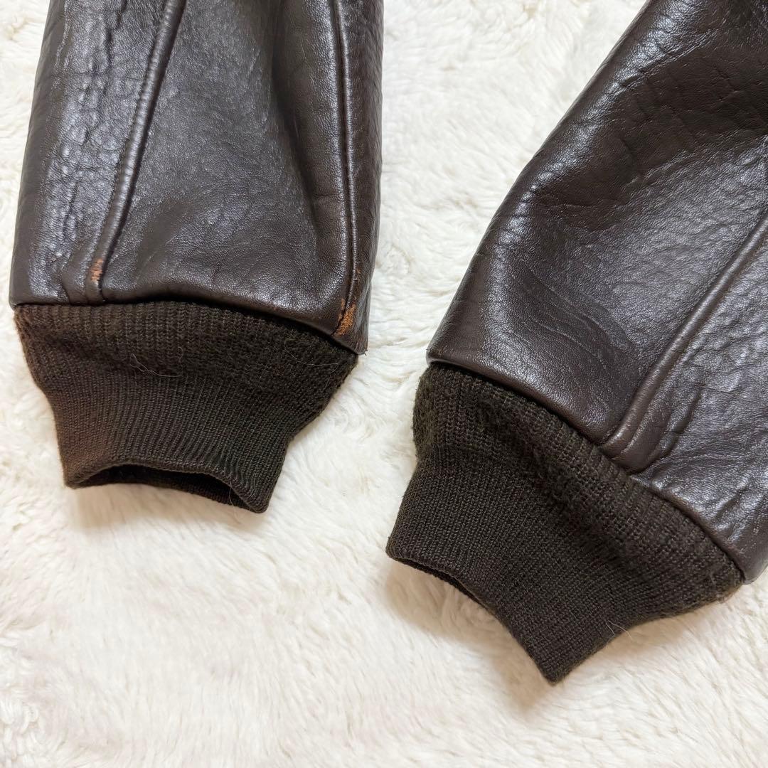 AVIREX A-2 フライトジャケット 本革 レザー Sサイズ ブラウン