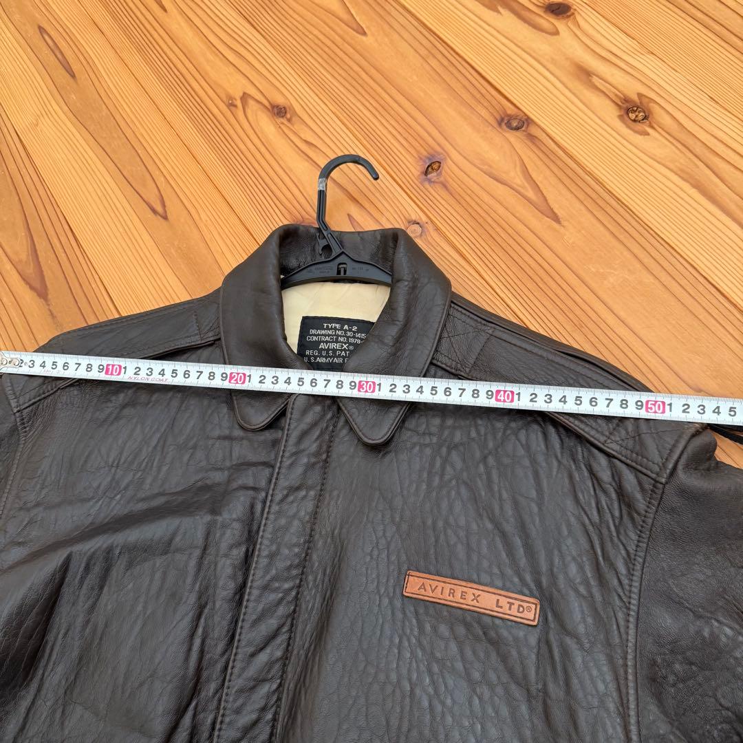 AVIREX A-2 フライトジャケット 本革 レザー Sサイズ ブラウン