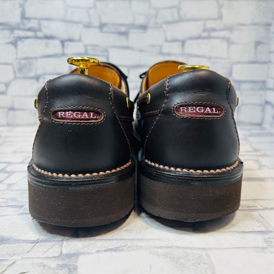 未使用級 Regal Walker 3アイレットモカ 604 ブラウン 25.5