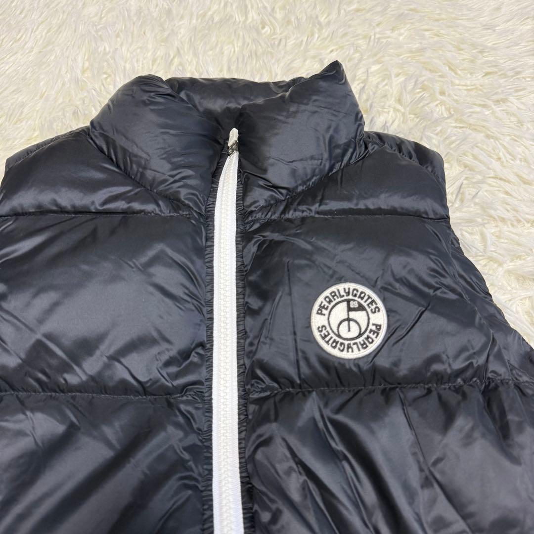 【パーリーゲイツ】極美品 ダウンベスト ブラック 刺繍 0サイズ レディース