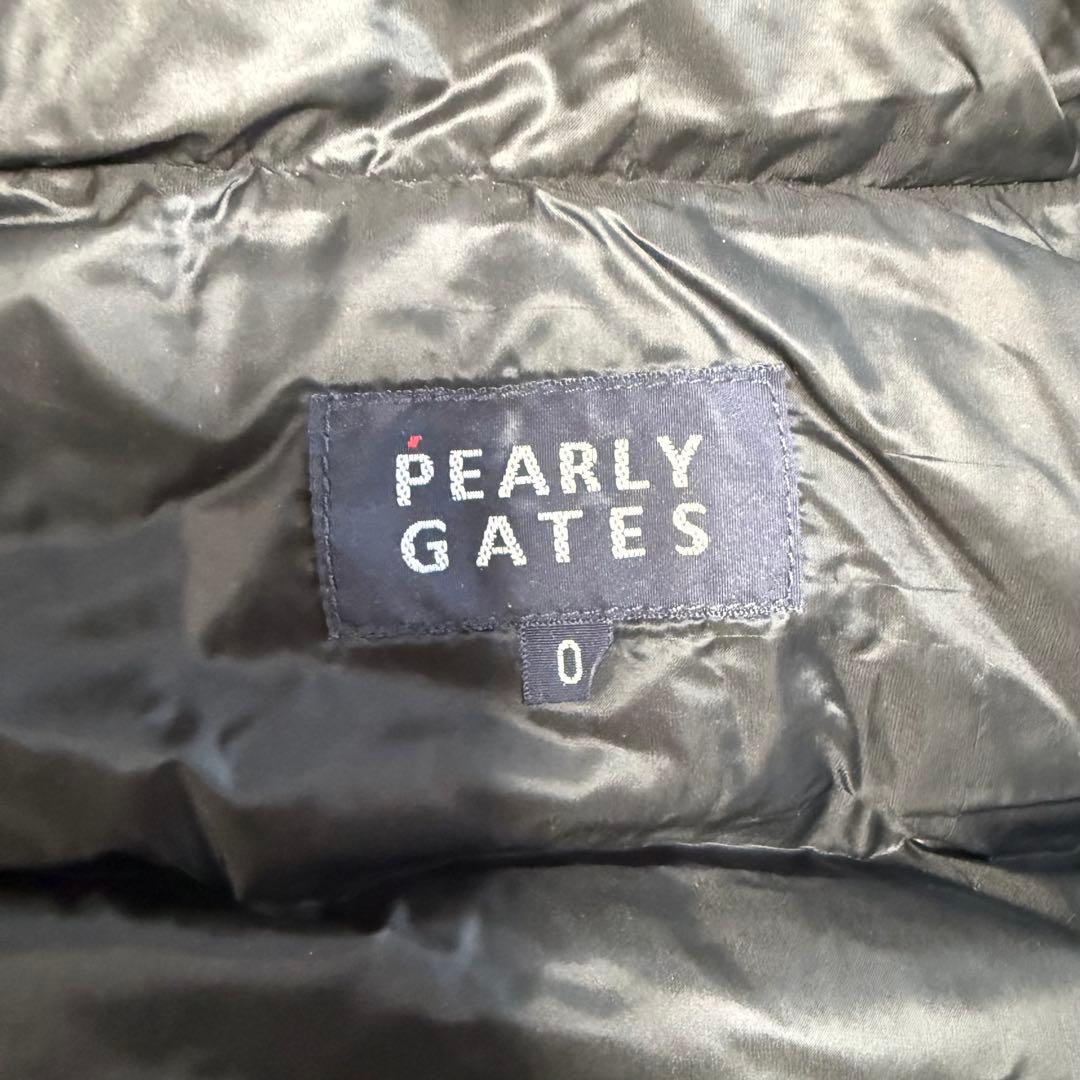 【パーリーゲイツ】極美品 ダウンベスト ブラック 刺繍 0サイズ レディース