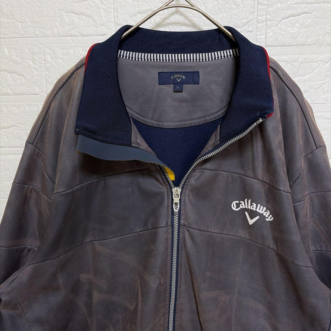 希少 LL Callaway レザー調 フリース裏地 ブルゾン ゴルフウェア