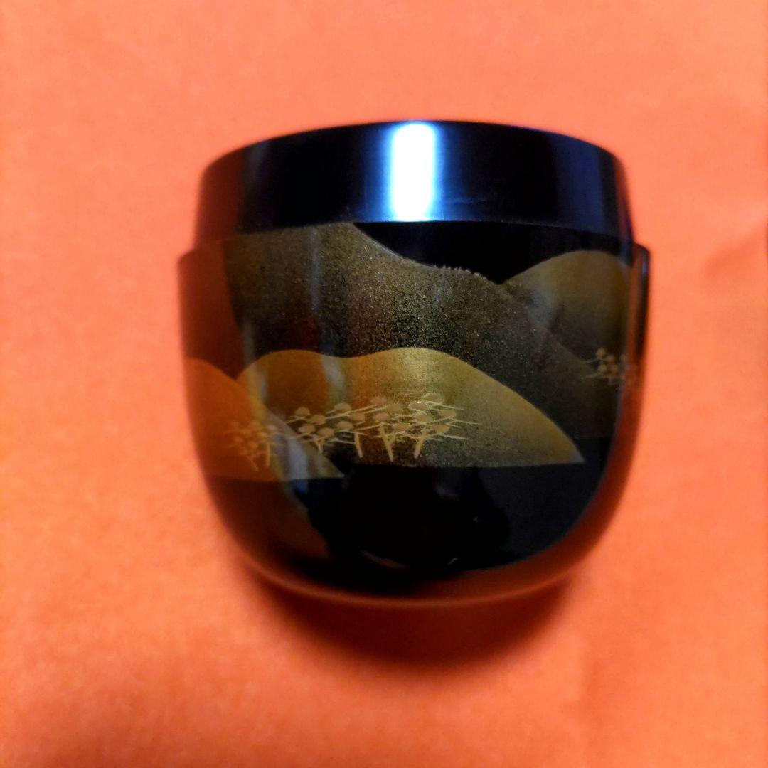 輪島塗棗 鶴に遠山蒔絵