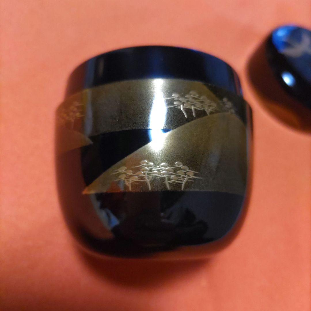 輪島塗棗 鶴に遠山蒔絵