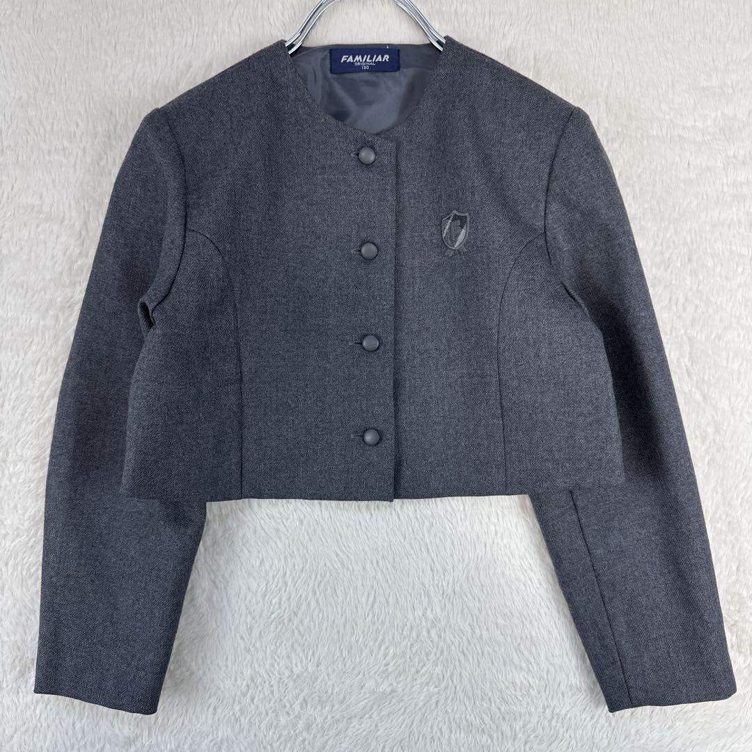 ファミリア　女の子　フォーマル　130 グレー　ワンピース　卒園式　入学式