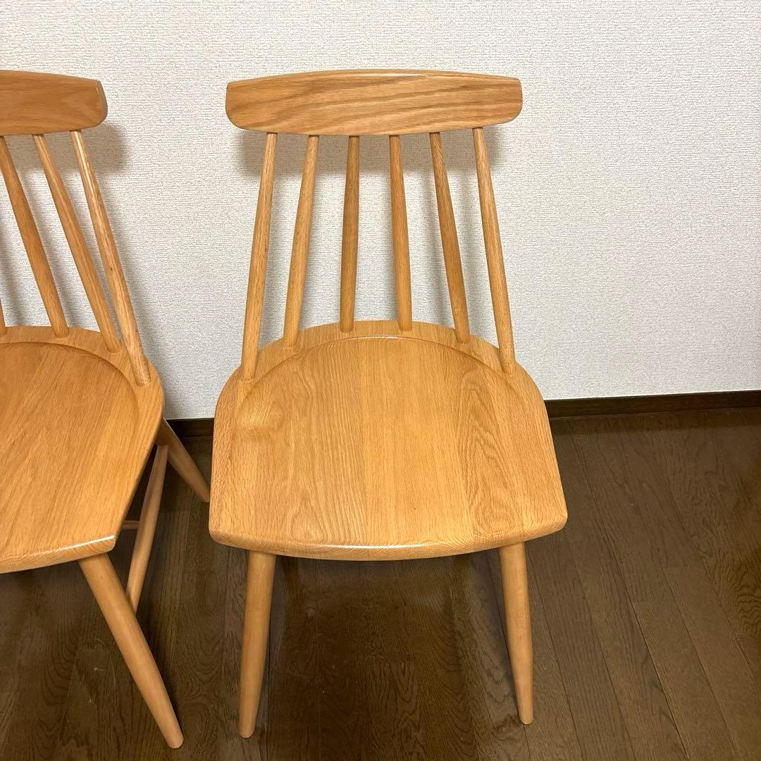 【美品】KEYUCA メイシリーズ ダイニングチェア ウィンザーチェア ２脚