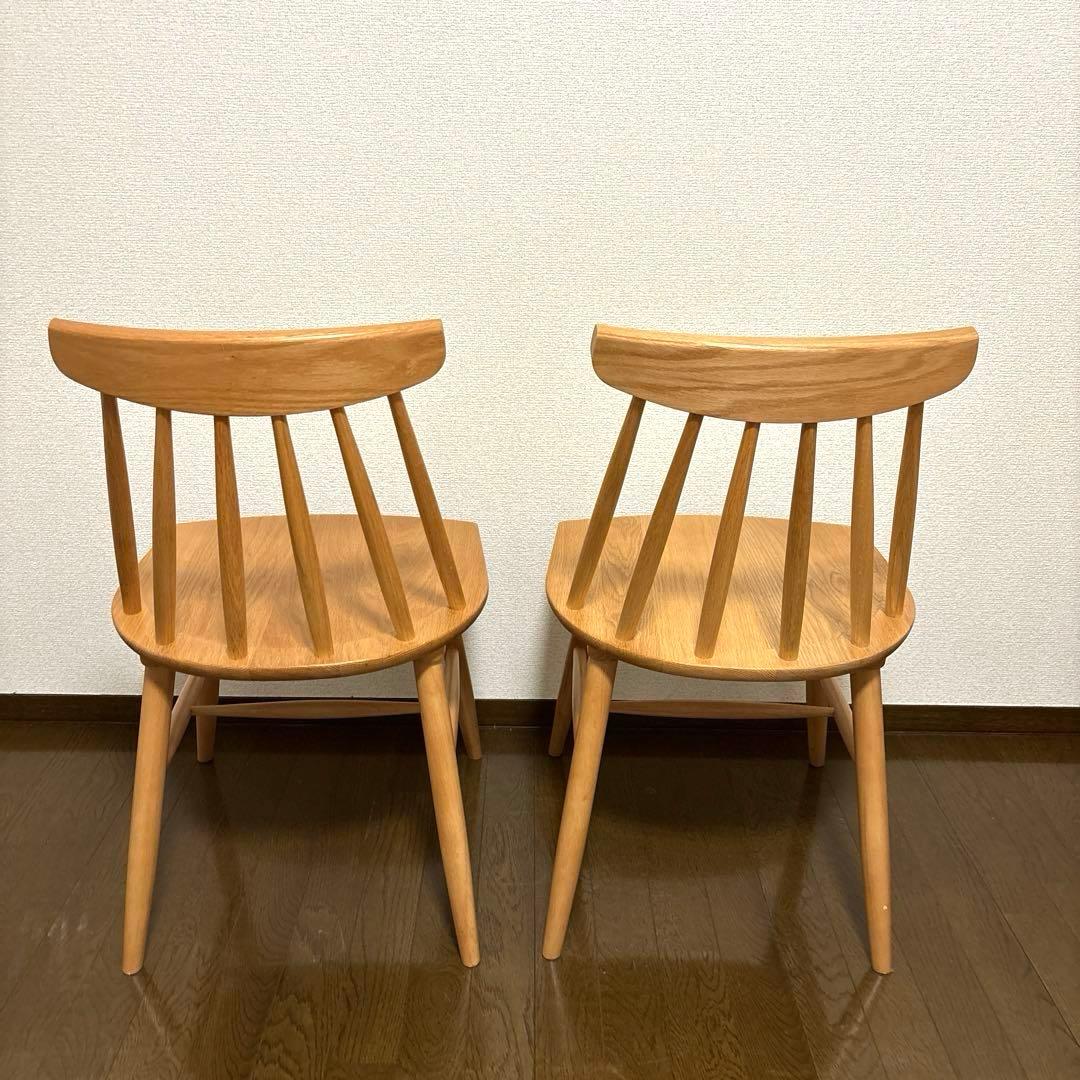 【美品】KEYUCA メイシリーズ ダイニングチェア ウィンザーチェア ２脚