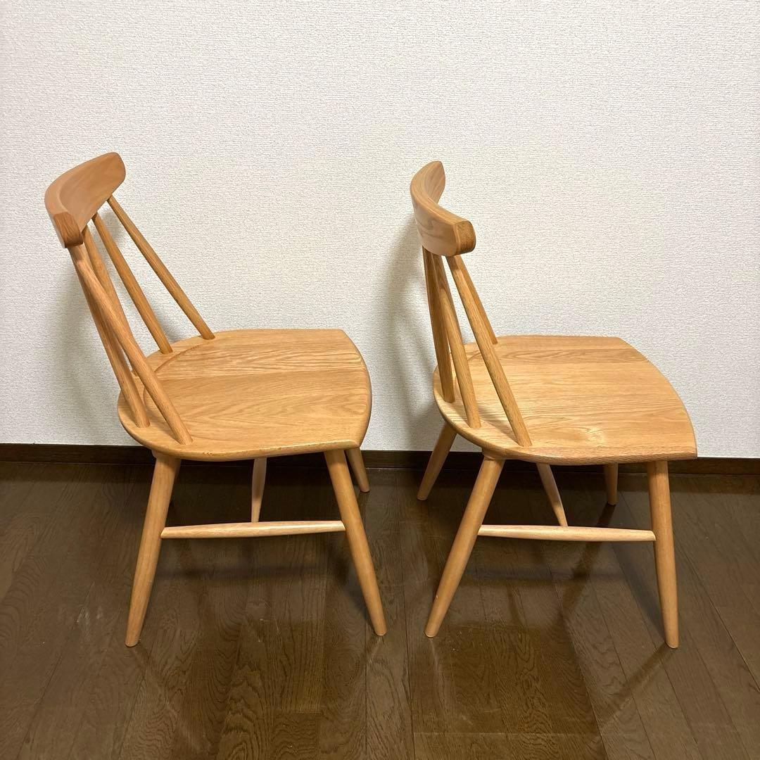 【美品】KEYUCA メイシリーズ ダイニングチェア ウィンザーチェア ２脚