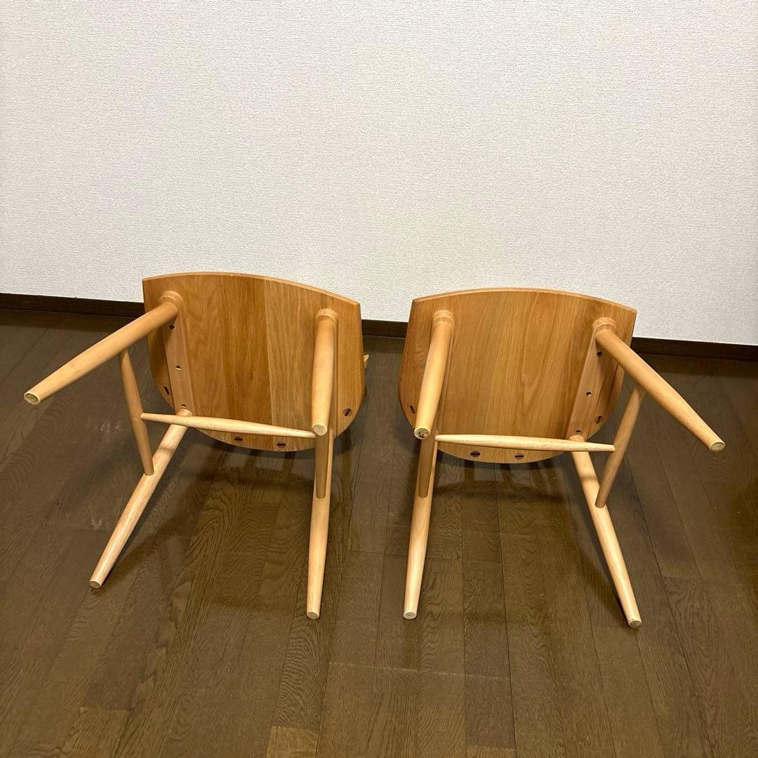 【美品】KEYUCA メイシリーズ ダイニングチェア ウィンザーチェア ２脚